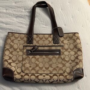 Brown Patterned Coach Bag